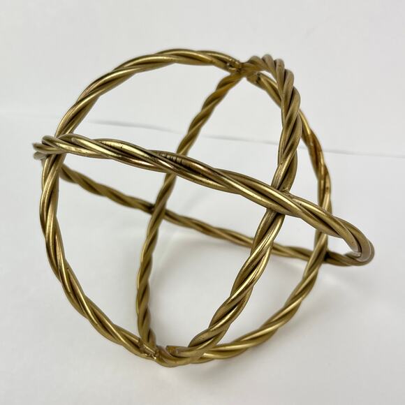 Gold Twisted Rope Sphere Orb Decor - Picture 4 of 4